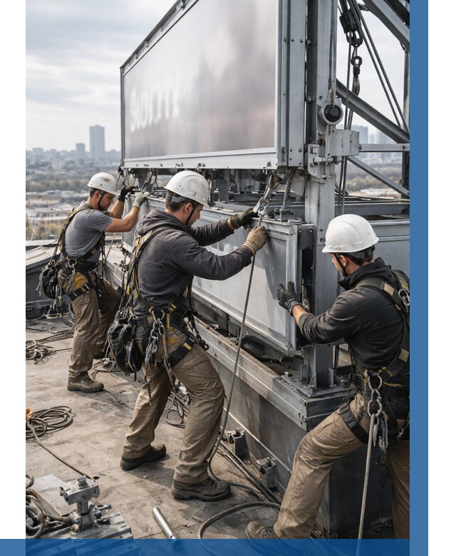 Монтаж крышной рекламной конструкции в Ялте от 61296 р.|ВЫСОТНИК-Ялт