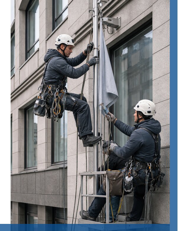 Установка флагов на фасаде в Ялте от 4597 р. | ВЫСОТНИК-Ялт