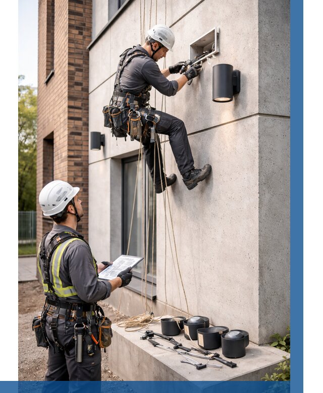 Монтаж фасадного освещения в Ялте от 2554 р. | ВЫСОТНИК-Ялт