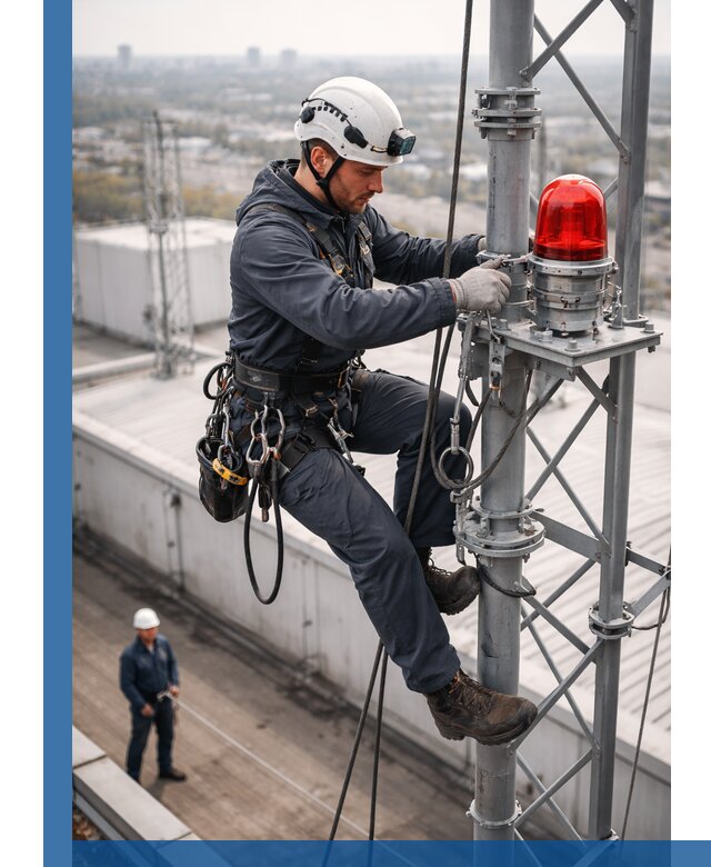 Монтаж заградительных огней и обслуживание объектов в Ялте
