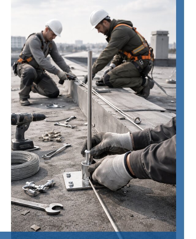 Монтаж молниезащиты на кровле в Ялте цена от 25540 р. | ВЫСОТНИК-Ялт