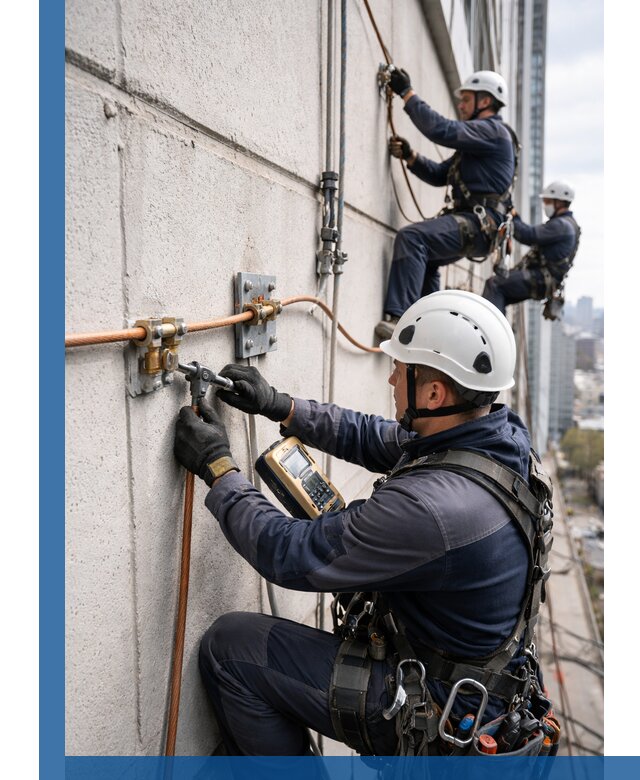 Монтаж системы заземления здания и молниезащиты в Ялте