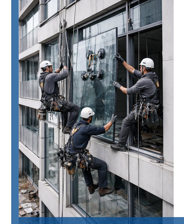 Фасадное остекление и монтаж витражей зданий в Ялте под ключ