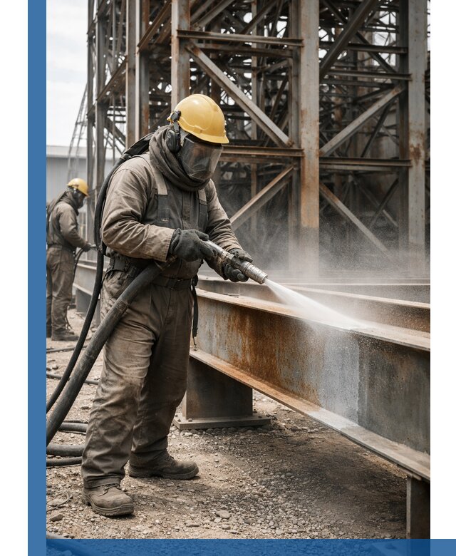 Пескоструйная очистка металлоконструкций в Ялте промышленная