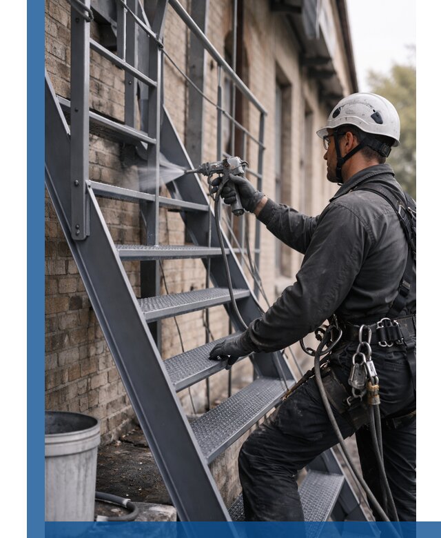 Покраска и антикоррозионная защита пожарных лестниц в Ялте