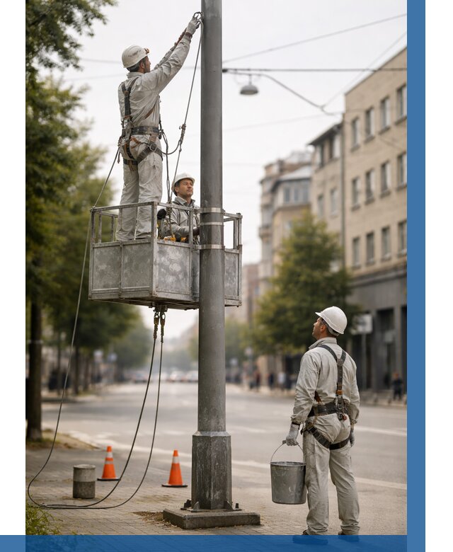 Покраска опор освещения в Ялте от 5108 р. | ВЫСОТНИК-Ялт