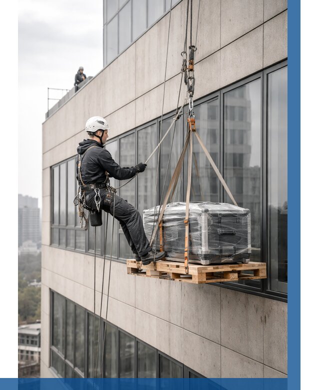 Спуск груза по фасаду в Ялте от 3576 р. | ВЫСОТНИК-Ялт