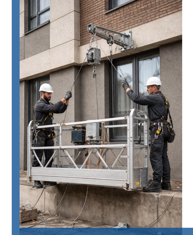 Монтаж и подъем фасадной люльки в Ялте с гарантией безопасности