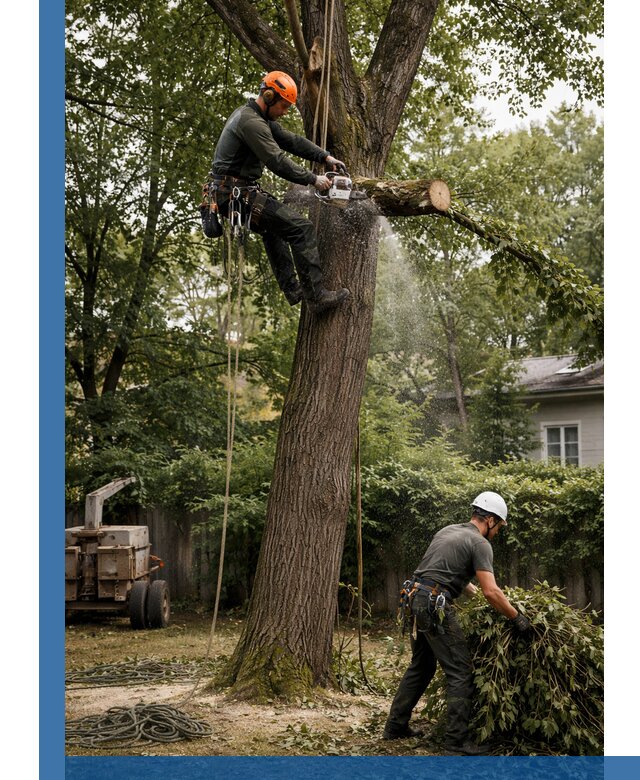 Кронирование деревьев в Ялте, безопасная высотная обрезка