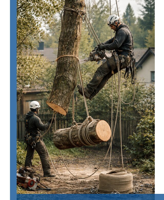 Валка деревьев частями в Ялте, безопасно и аккуратно