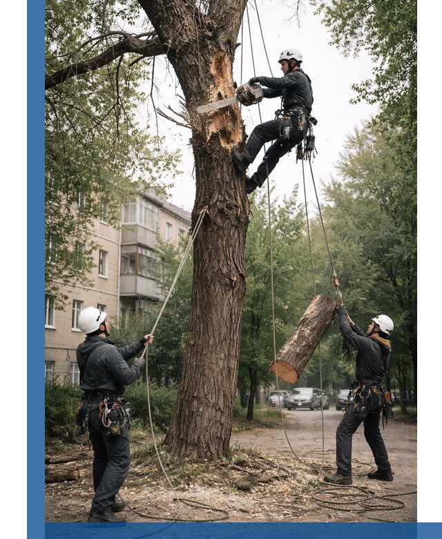 Срочное удаление аварийных деревьев в Ялте с гарантией безопасности