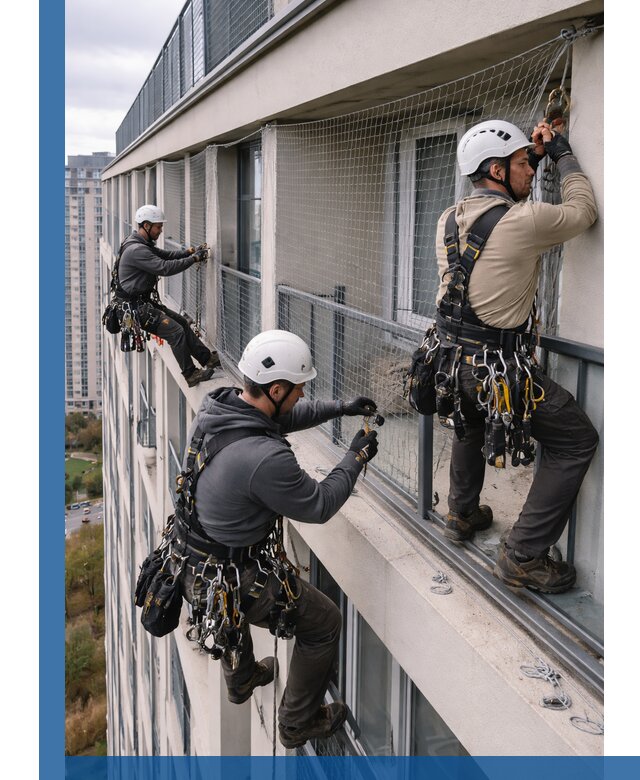 Профессиональный монтаж защитной сетки от птиц в Ялте